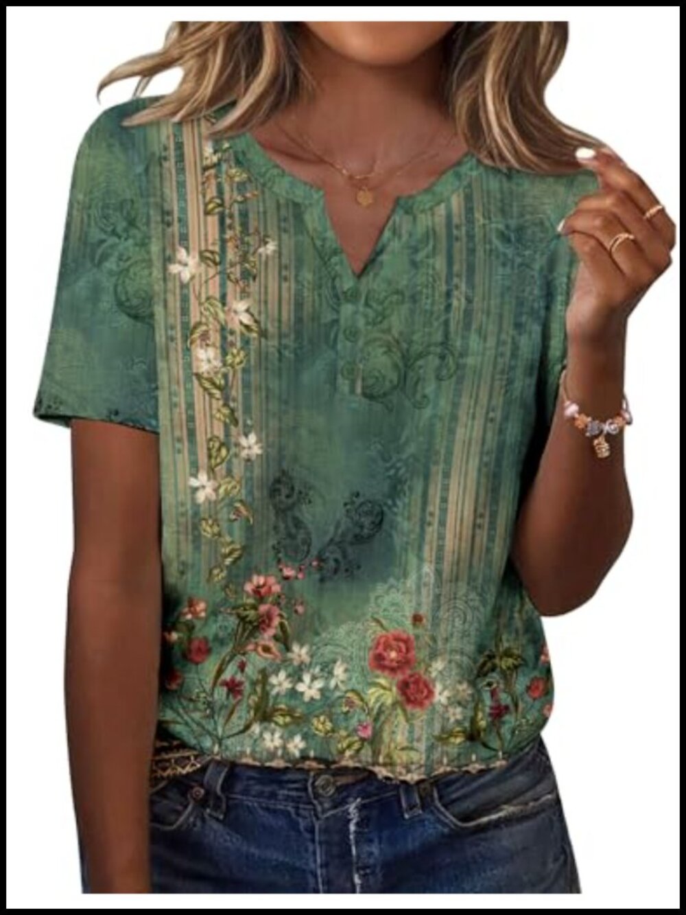 Zeagoo Womens Short Sleeve V Neck T Shirt Casual Dressy Tunic Top